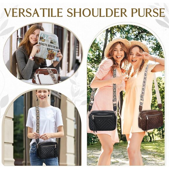 Crossbody Purse Vegan Leather Small Shoulder Bag with Detachable Strap - Picture 7 of 7